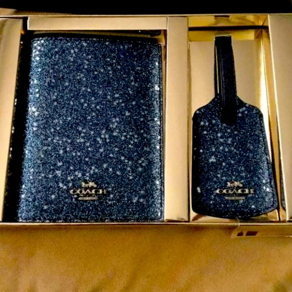 Coach passport wallet with luggage tag